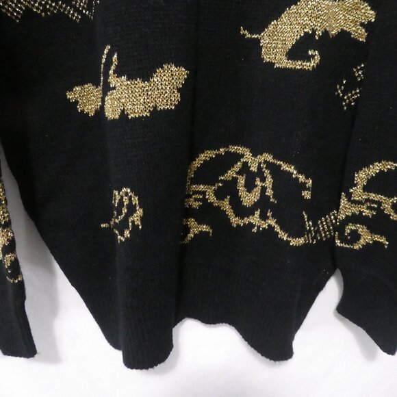 Made In Korea | size 42 | Black Sweater With Gold Front and Back Design | GUC - Picture 13 of 14